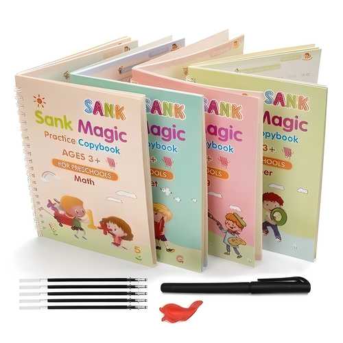 Bundle of 4 Magic Copybooks+1 MagicPen+10 Refills for your kids